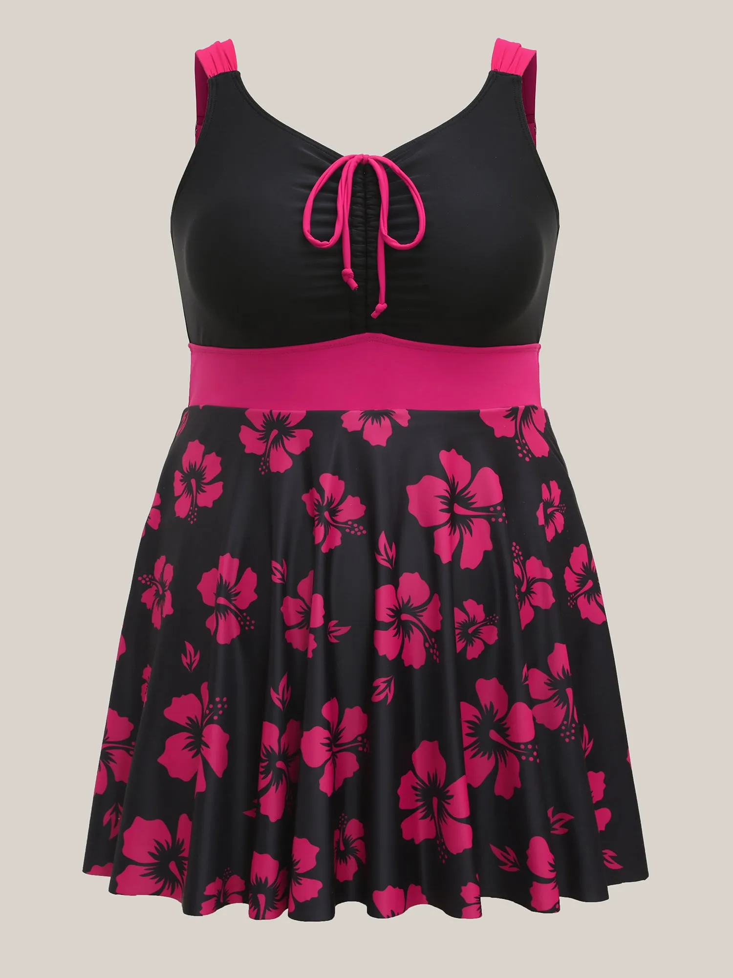 Color Contrast Floral Drawstring Swim Dress sold by Bloomchic product image thumbnail 5