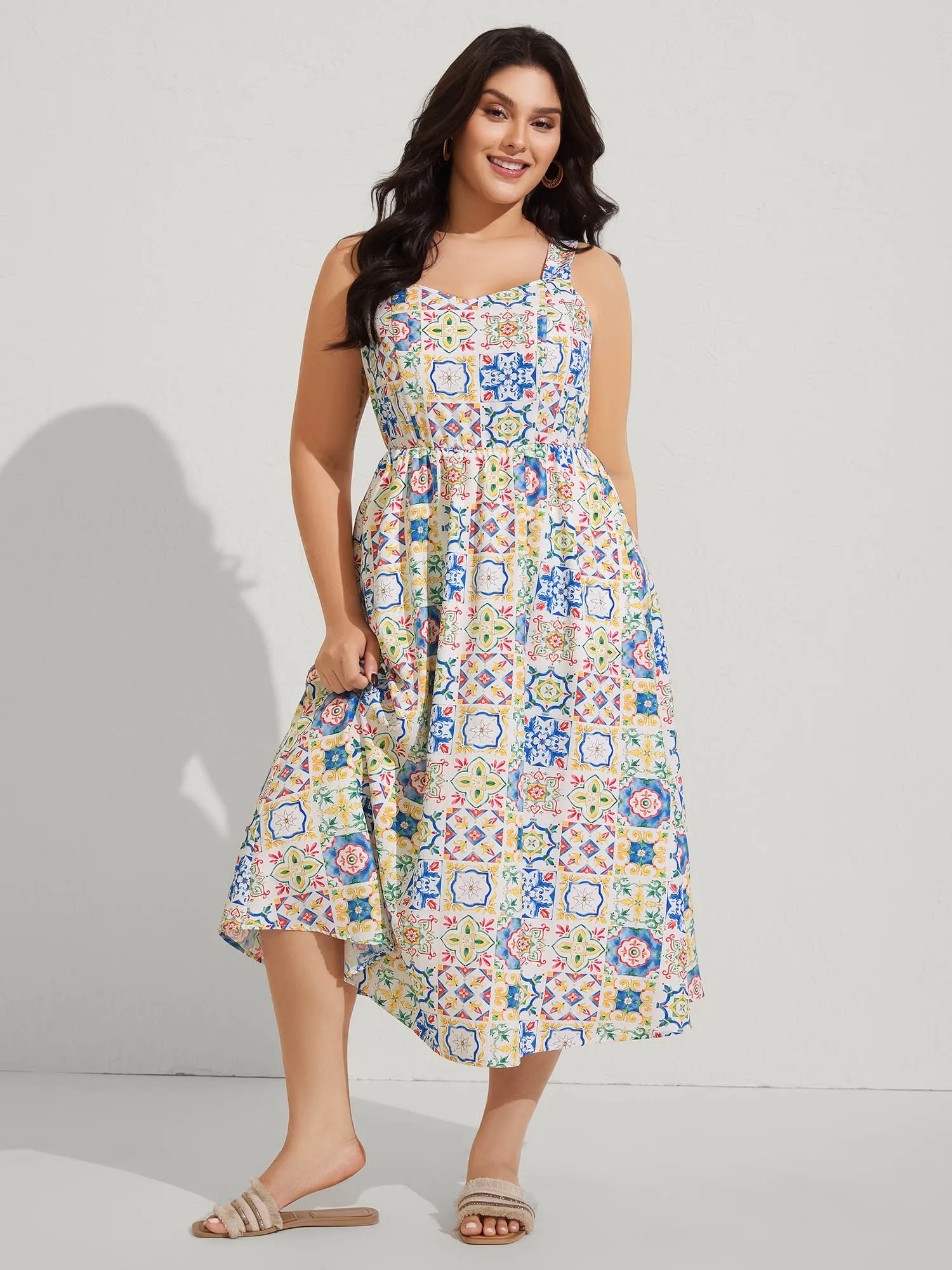 Floral Collage Pockets Cami Midi Dress sold by Bloomchic product image thumbnail 3