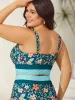 Floral Print Color Contrast Swim Top sold by Bloomchic