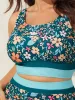 Floral Print Color Contrast Swim Top sold by Bloomchic
