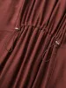 Rayon Pleated Waist-Cut Midi Dress sold by Bloomchic