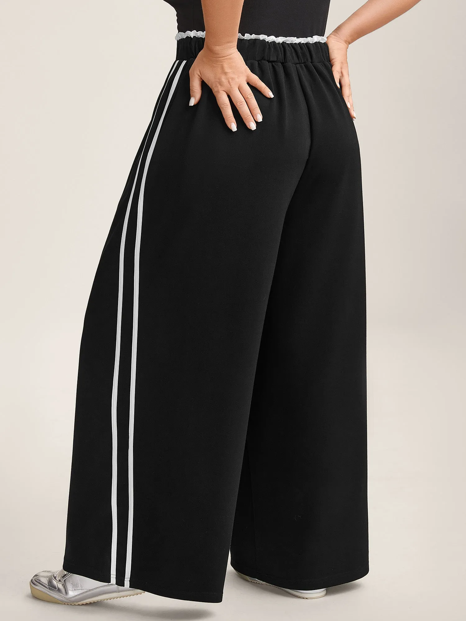 Contrast Lines Drawstring Wide-Leg Pants sold by Bloomchic product image thumbnail 4