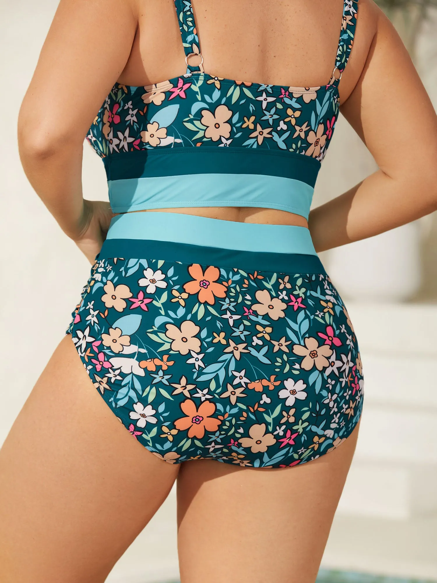 Floral Print Color Contrast Swim Bottoms sold by Bloomchic product image thumbnail 2