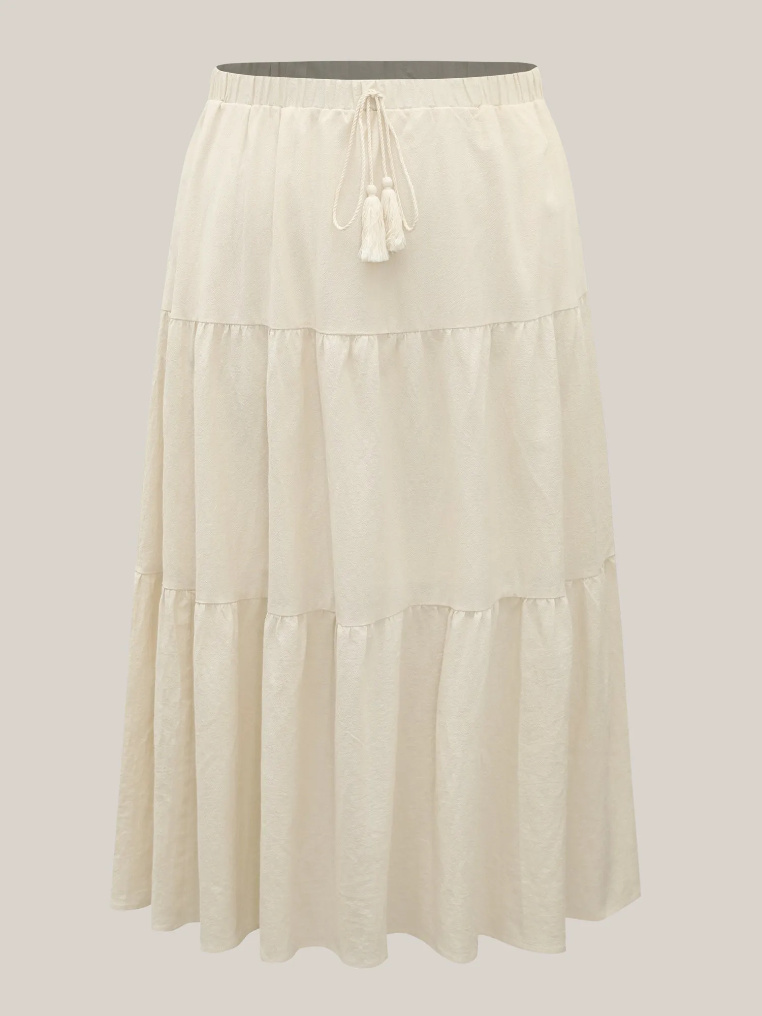 Stretchy Waist Drawstring Tiered Maxi Skirt sold by Bloomchic product image thumbnail 5