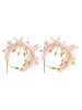 Color Beaded Decor Hoop Earrings sold by Bloomchic