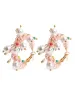 Color Beaded Decor Hoop Earrings sold by Bloomchic
