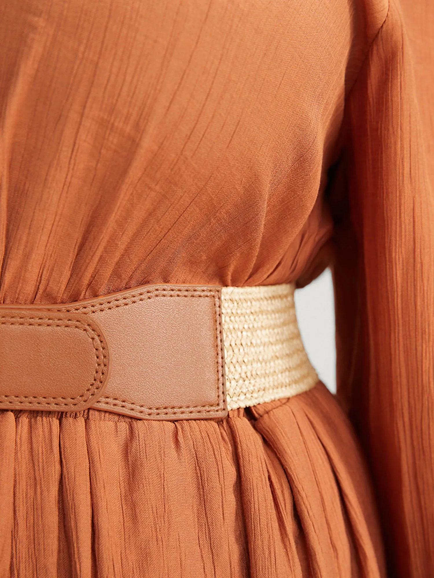 Round Decor Buckle Straw Belt sold by Bloomchic product image thumbnail 5