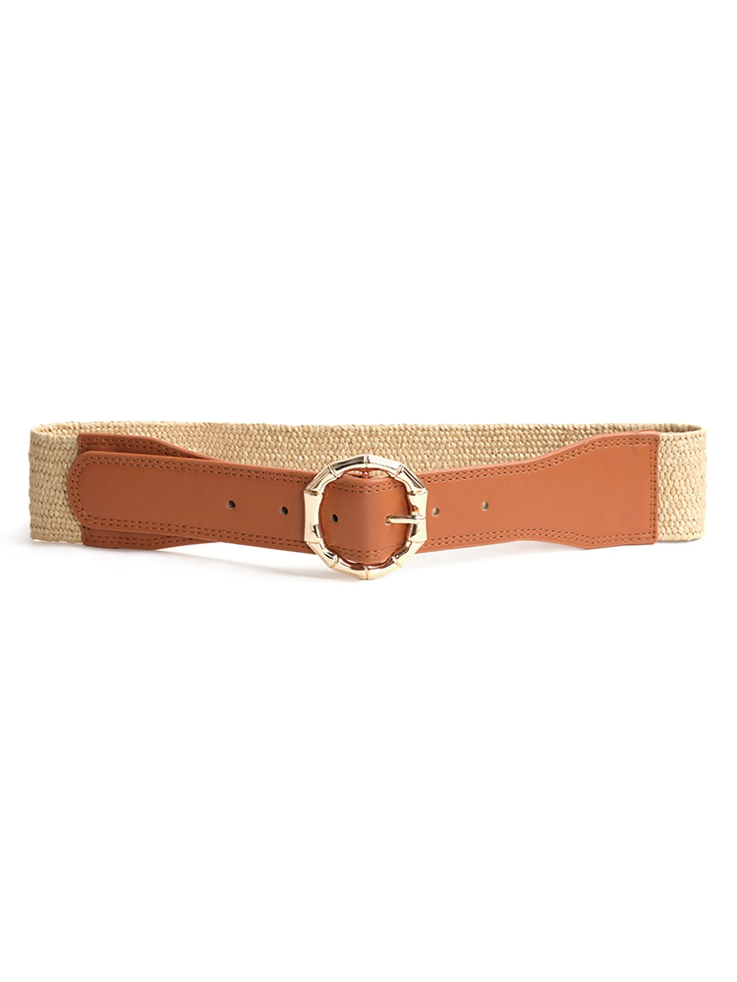 Round Decor Buckle Straw Belt sold by Bloomchic