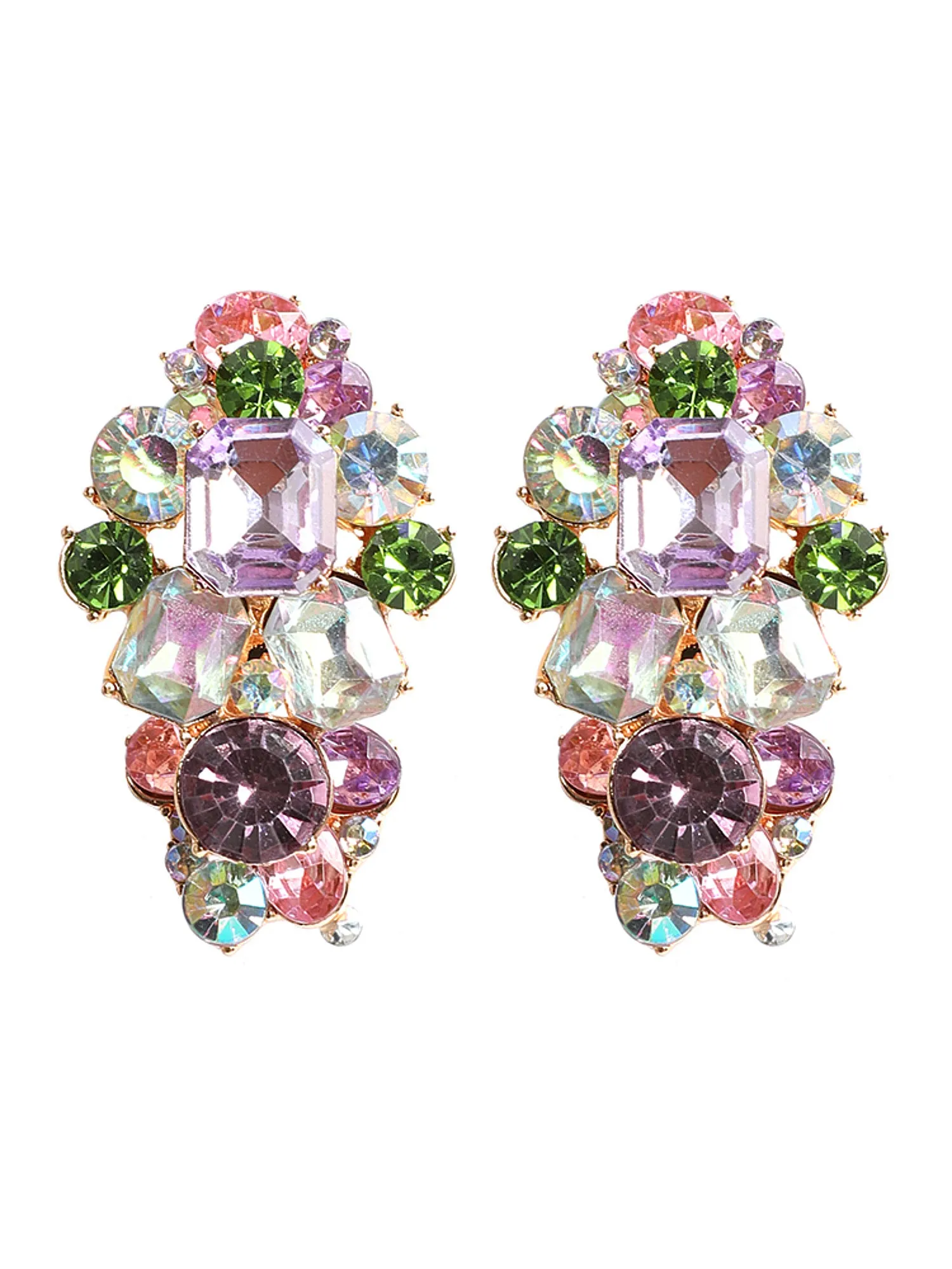 Color Rhinestone Geometric Earrings sold by Bloomchic