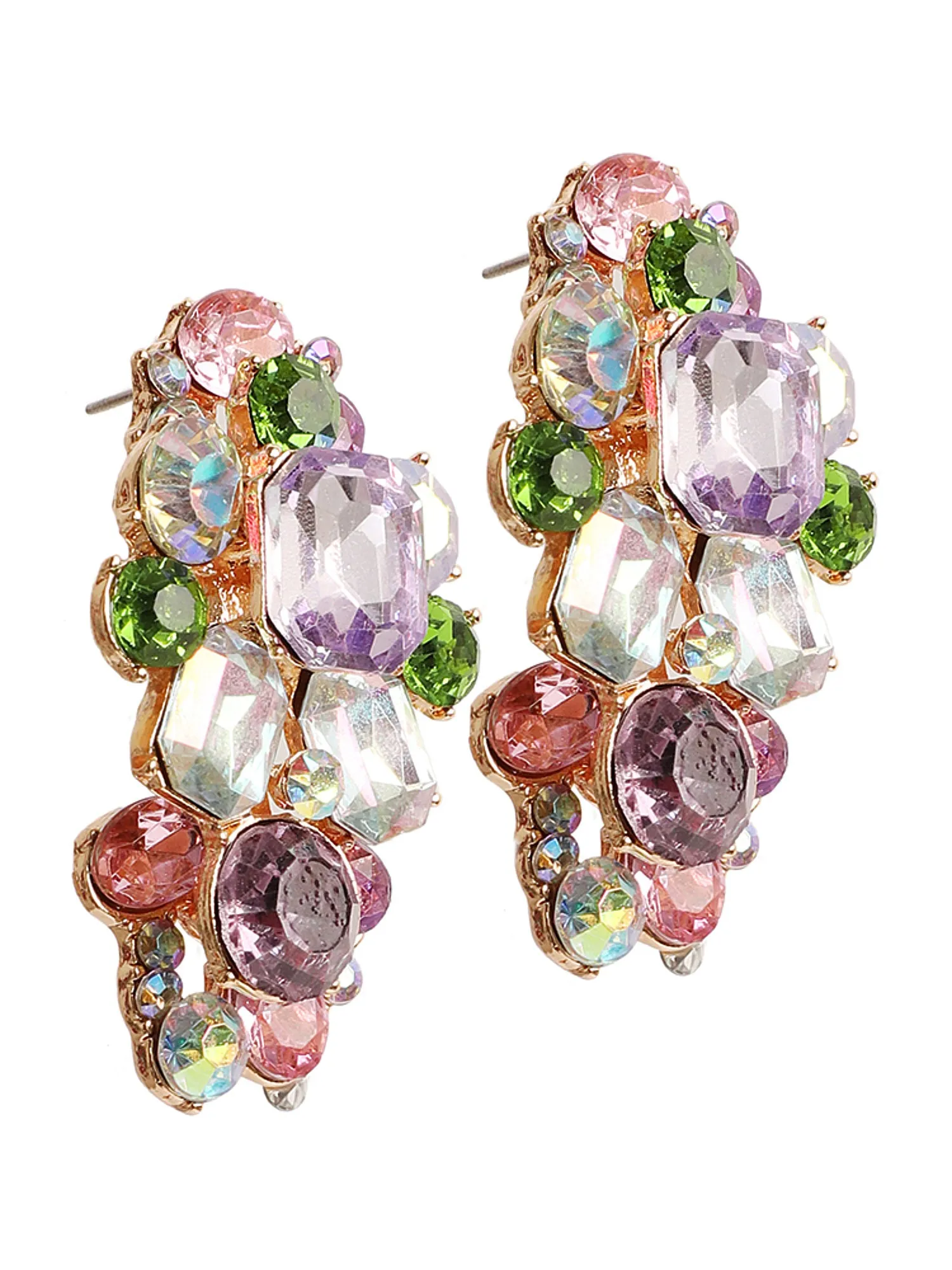 Color Rhinestone Geometric Earrings sold by Bloomchic product image thumbnail 2