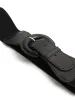 Leather Covered Geo Buckle Elastic Belt sold by Bloomchic
