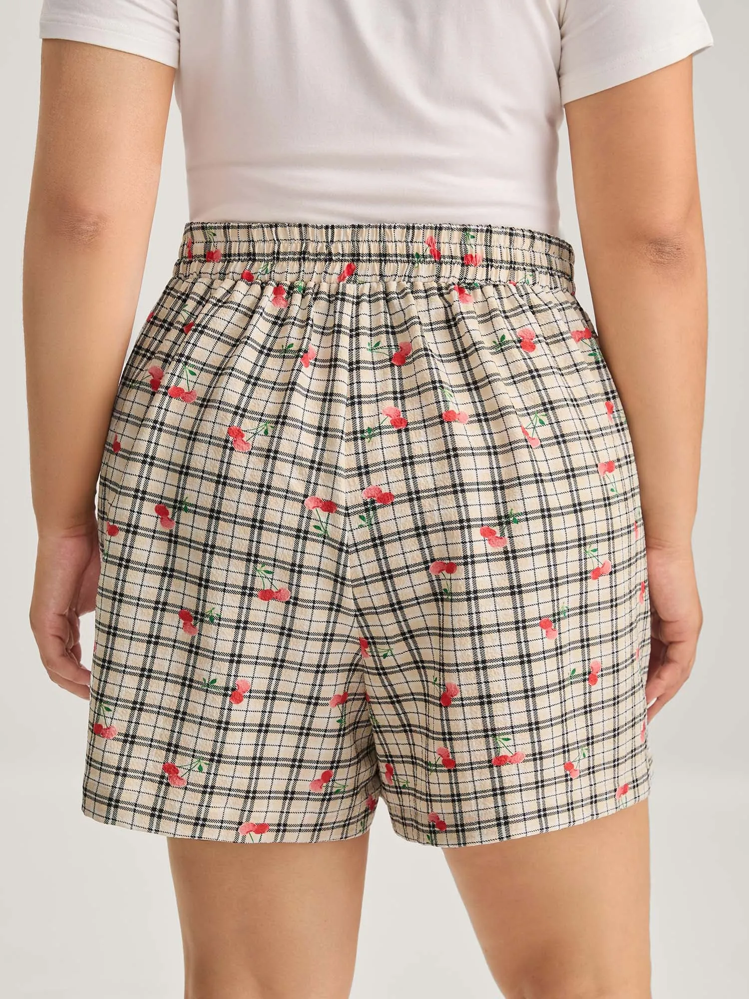 Cherry Plaid Buckle Button Shorts sold by Bloomchic product image thumbnail 5