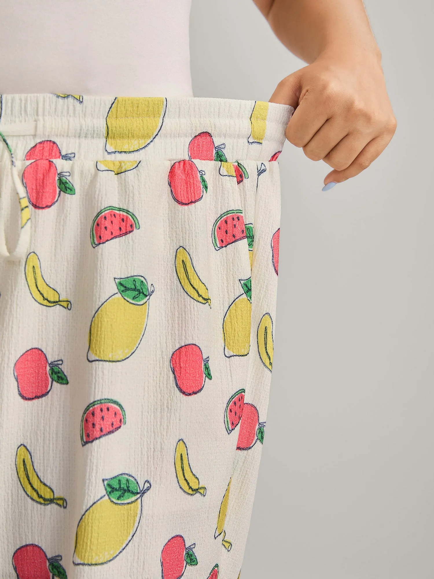 Sweet Fruit Print Wide-Leg Pajama Pants sold by Bloomchic product image thumbnail 3