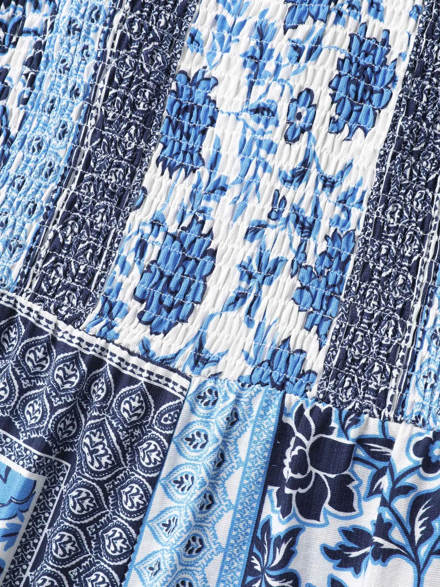 Floral Collage Shirred Straight-Leg Jumpsuit sold by Bloomchic product image thumbnail 5