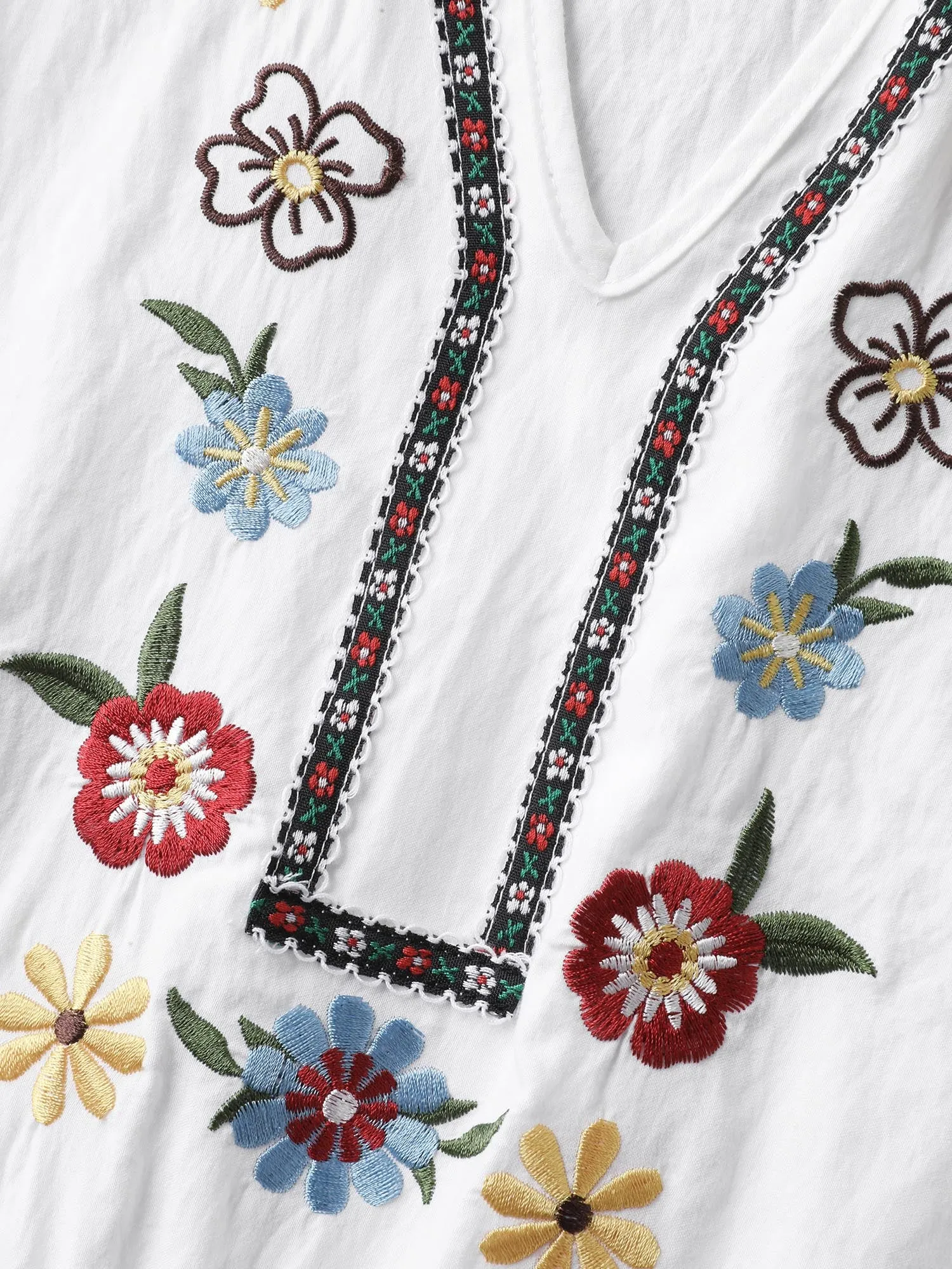 Floral Print A-Line Solid Midi Dress sold by Bloomchic product image thumbnail 5