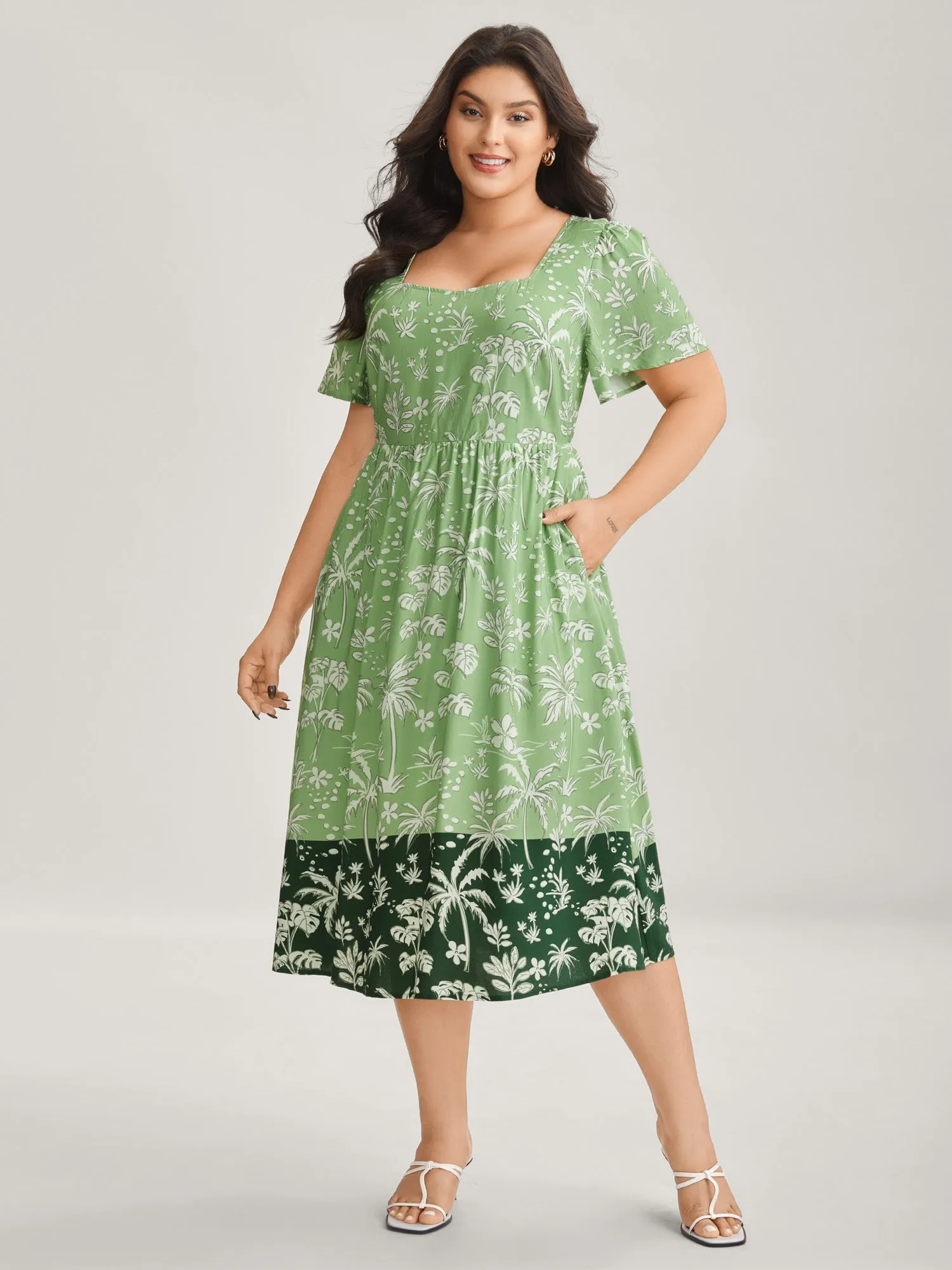 Tropical Mood Color Contrast Midi Dress sold by Bloomchic product image thumbnail 3