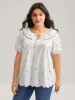 Sweetheart Embroidery Doll Collar Blouse sold by Bloomchic