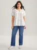 Sweetheart Embroidery Doll Collar Blouse sold by Bloomchic