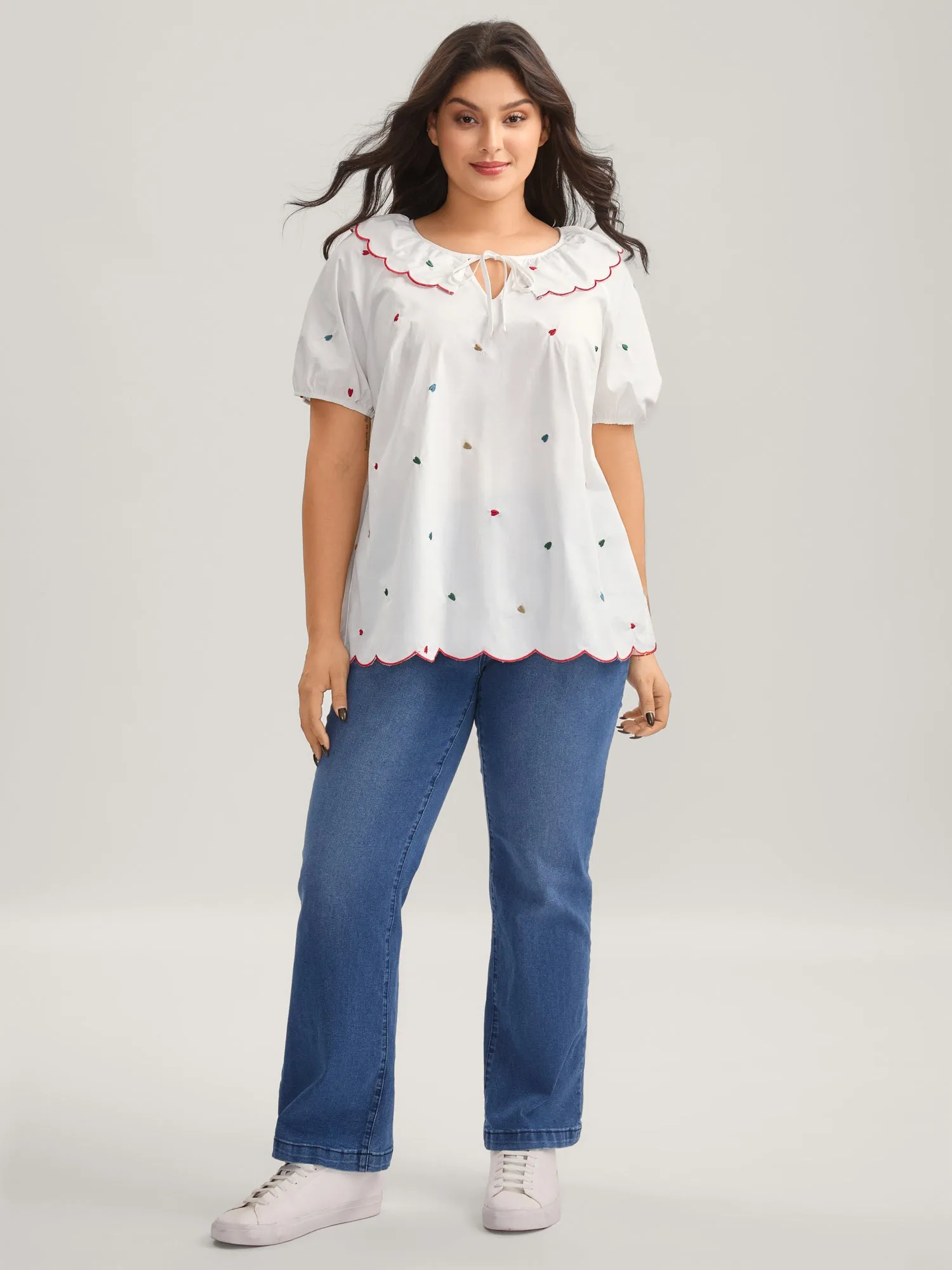 Sweetheart Embroidery Doll Collar Blouse sold by Bloomchic product image thumbnail 3