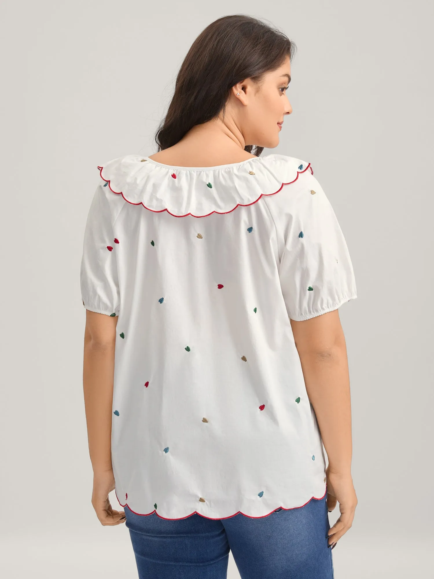 Sweetheart Embroidery Doll Collar Blouse sold by Bloomchic product image thumbnail 4
