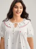 Sweetheart Embroidery Doll Collar Blouse sold by Bloomchic