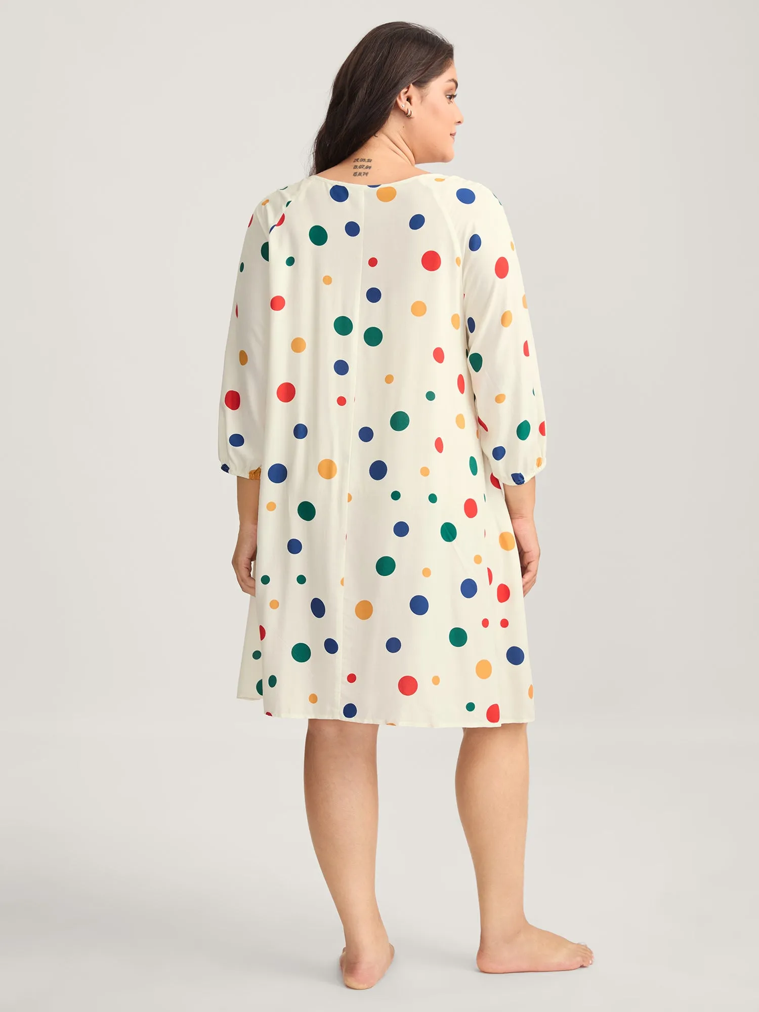 Rayon Colorful Polka Dots Sleep Dress sold by Bloomchic product image thumbnail 4