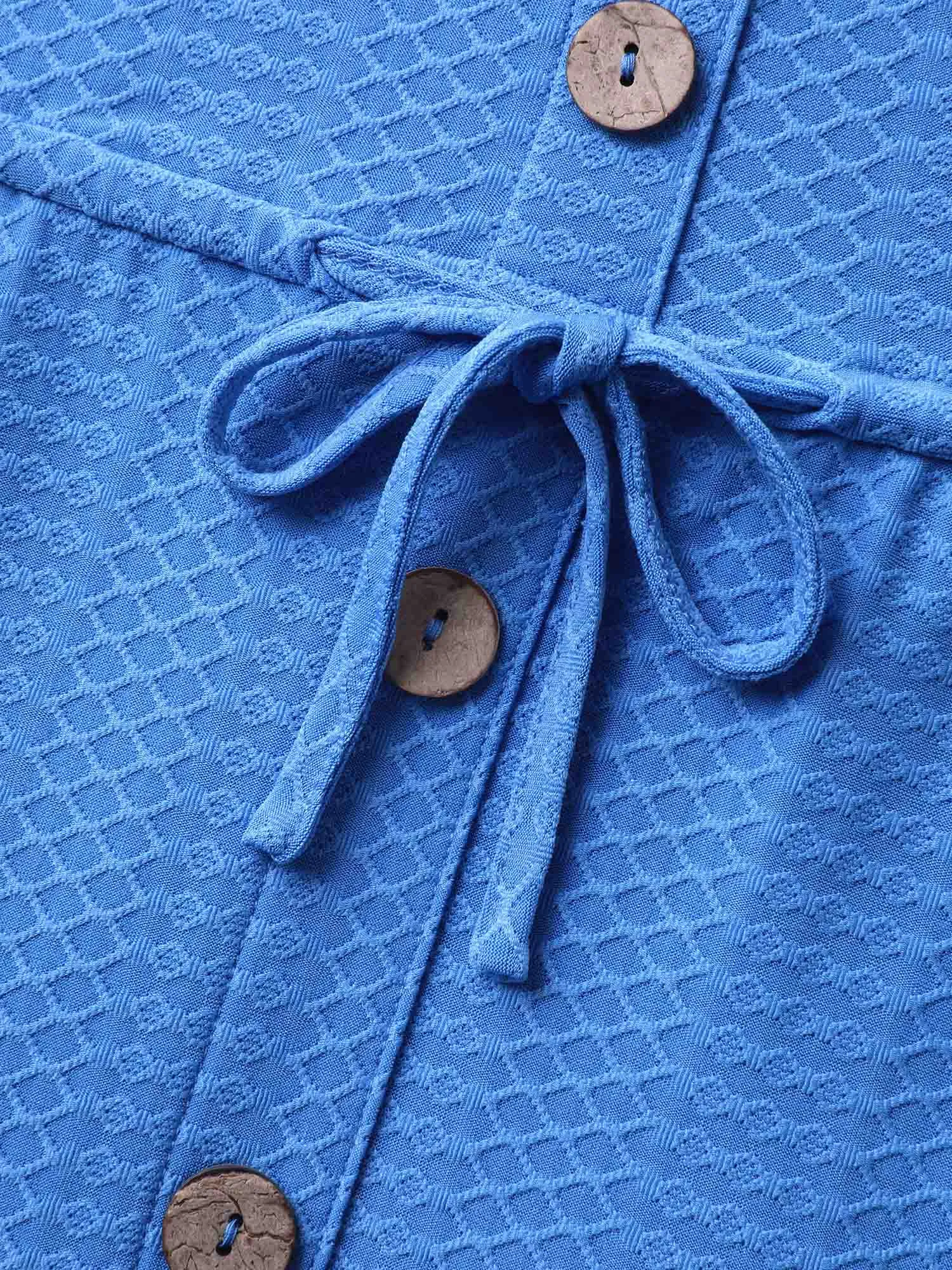 Textured Waist Drawstring Pockets Midi Dress sold by Bloomchic product image thumbnail 5