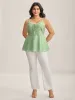 Textured Lace Tie Flared Tank Top sold by Bloomchic