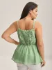 Textured Lace Tie Flared Tank Top sold by Bloomchic