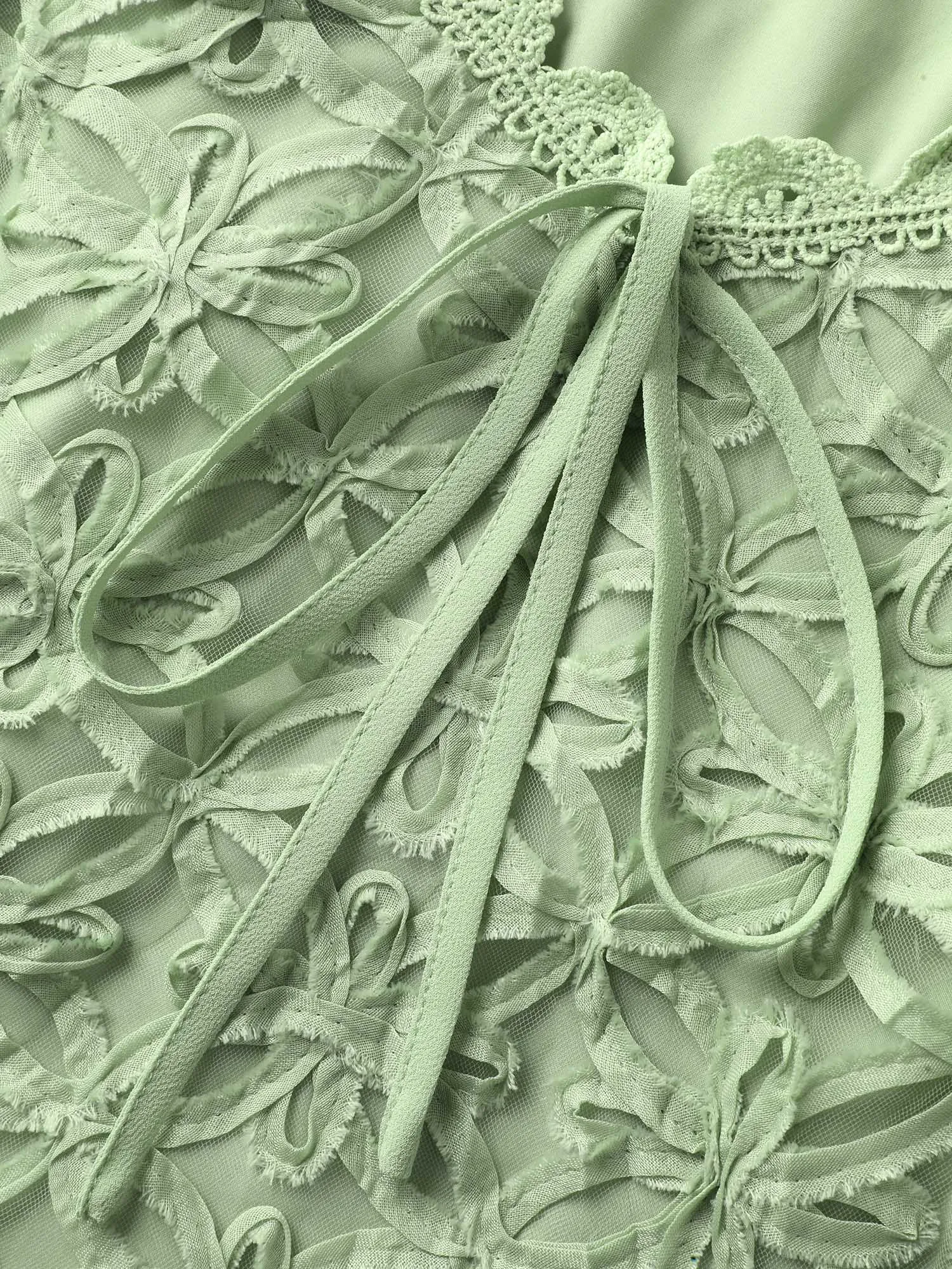 Textured Lace Tie Flared Tank Top sold by Bloomchic product image thumbnail 5