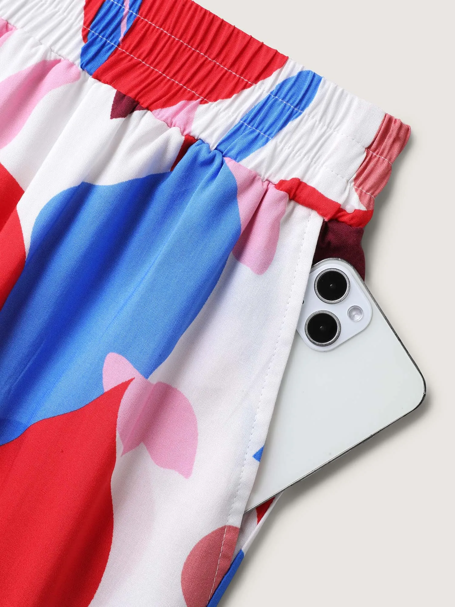 Color Block Stretchy Waist Wide-Leg Pants sold by Bloomchic product image thumbnail 5