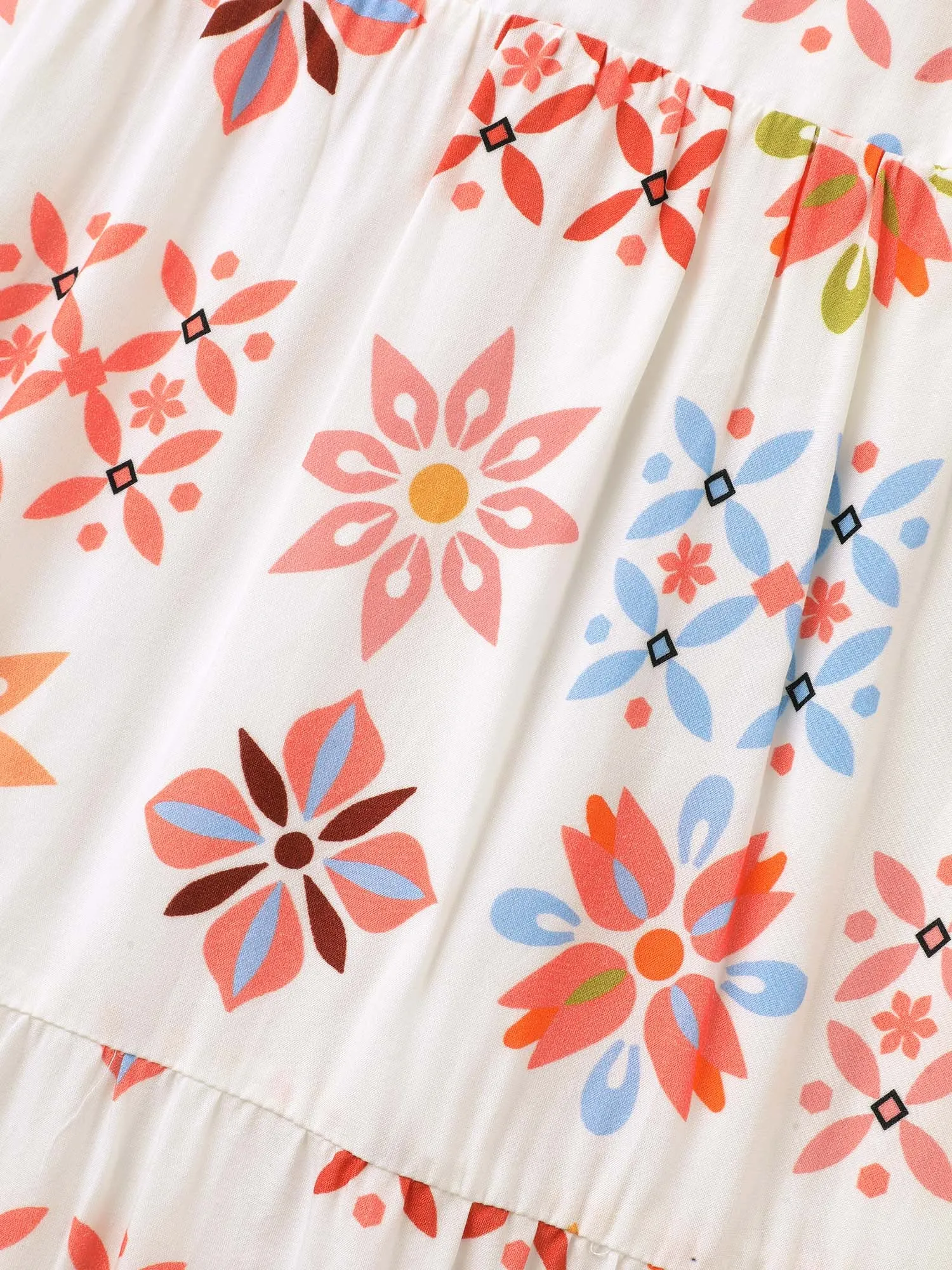 Handmade Block Print Tiered Midi Dress sold by Bloomchic product image thumbnail 5