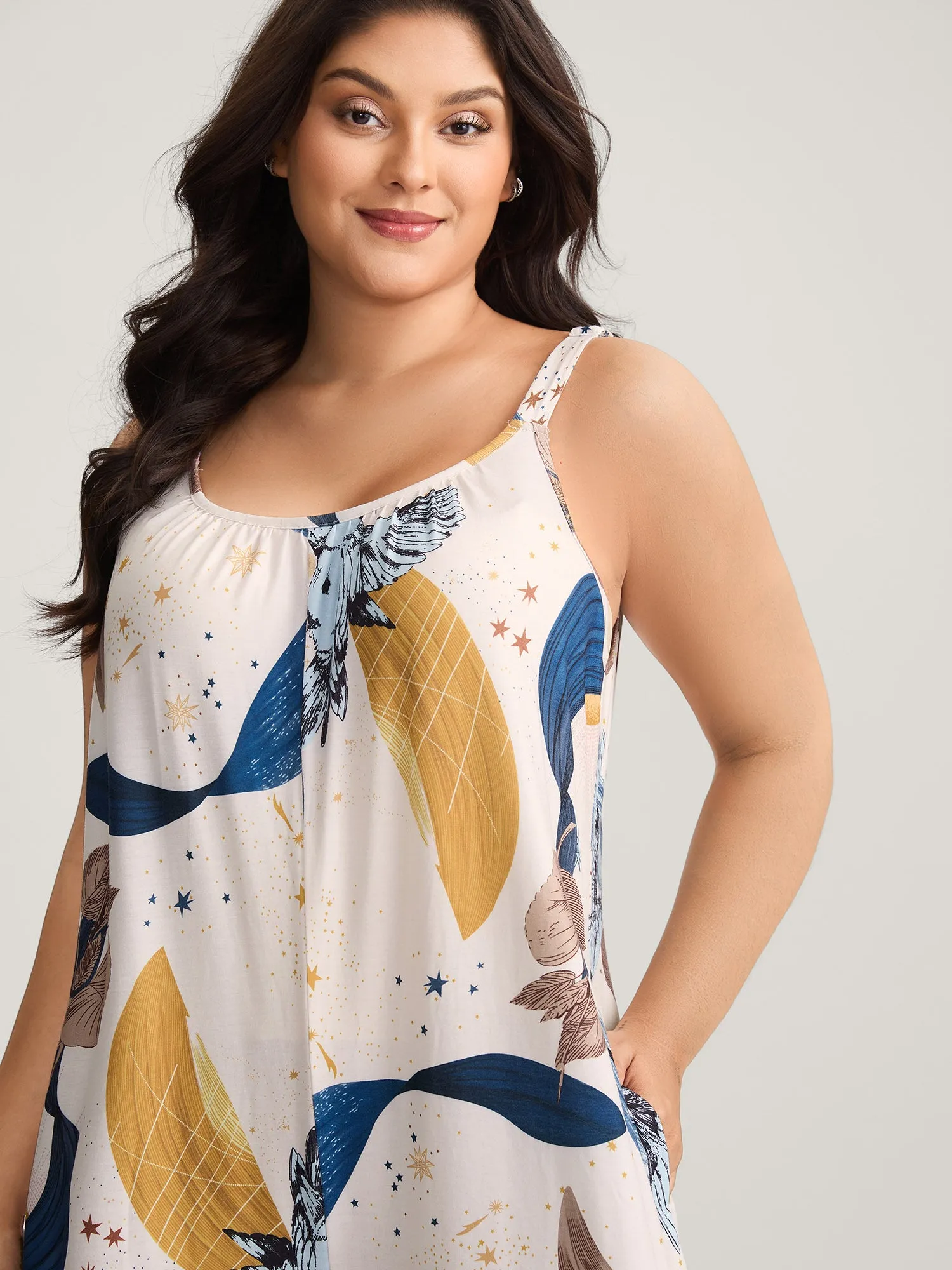 Star And Moon Print Wide-Leg Jumpsuit sold by Bloomchic product image thumbnail 3