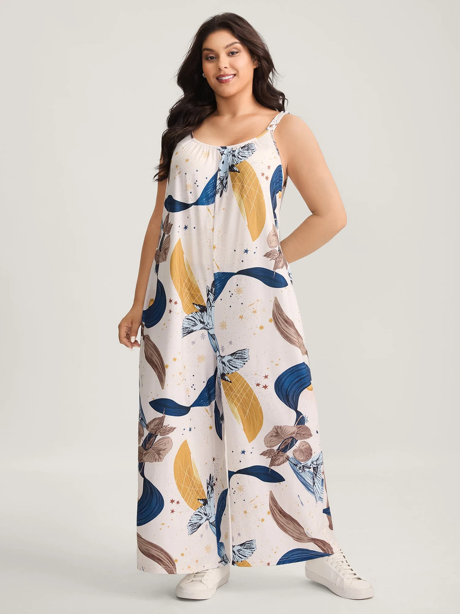Star And Moon Print Wide-Leg Jumpsuit sold by Bloomchic product image thumbnail 2