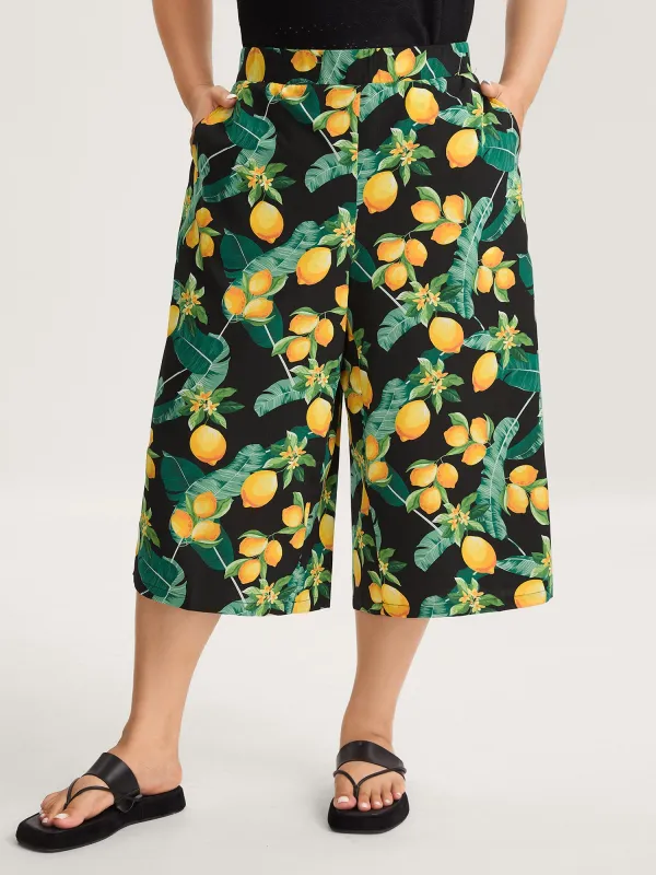 Citrus Print Wide-Leg Pants sold by Bloomchic