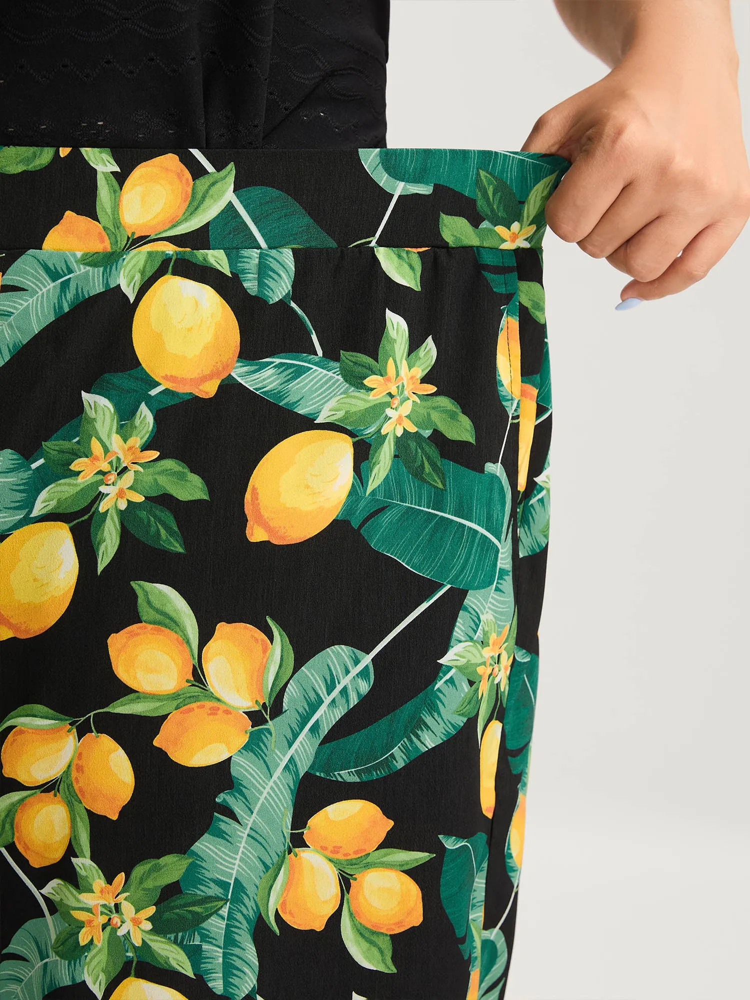 Citrus Print Wide-Leg Pants sold by Bloomchic product image thumbnail 4