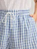 Plaid Print Drawstring Wide-Leg Shorts sold by Bloomchic