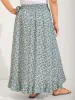 Rayon Ditsy Floral Print Side-Tie Maxi Skirt sold by Bloomchic