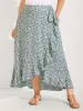 Rayon Ditsy Floral Print Side-Tie Maxi Skirt sold by Bloomchic