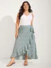 Rayon Ditsy Floral Print Side-Tie Maxi Skirt sold by Bloomchic