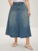 Vintage Wash A-Line Denim Maxi Skirt sold by Bloomchic