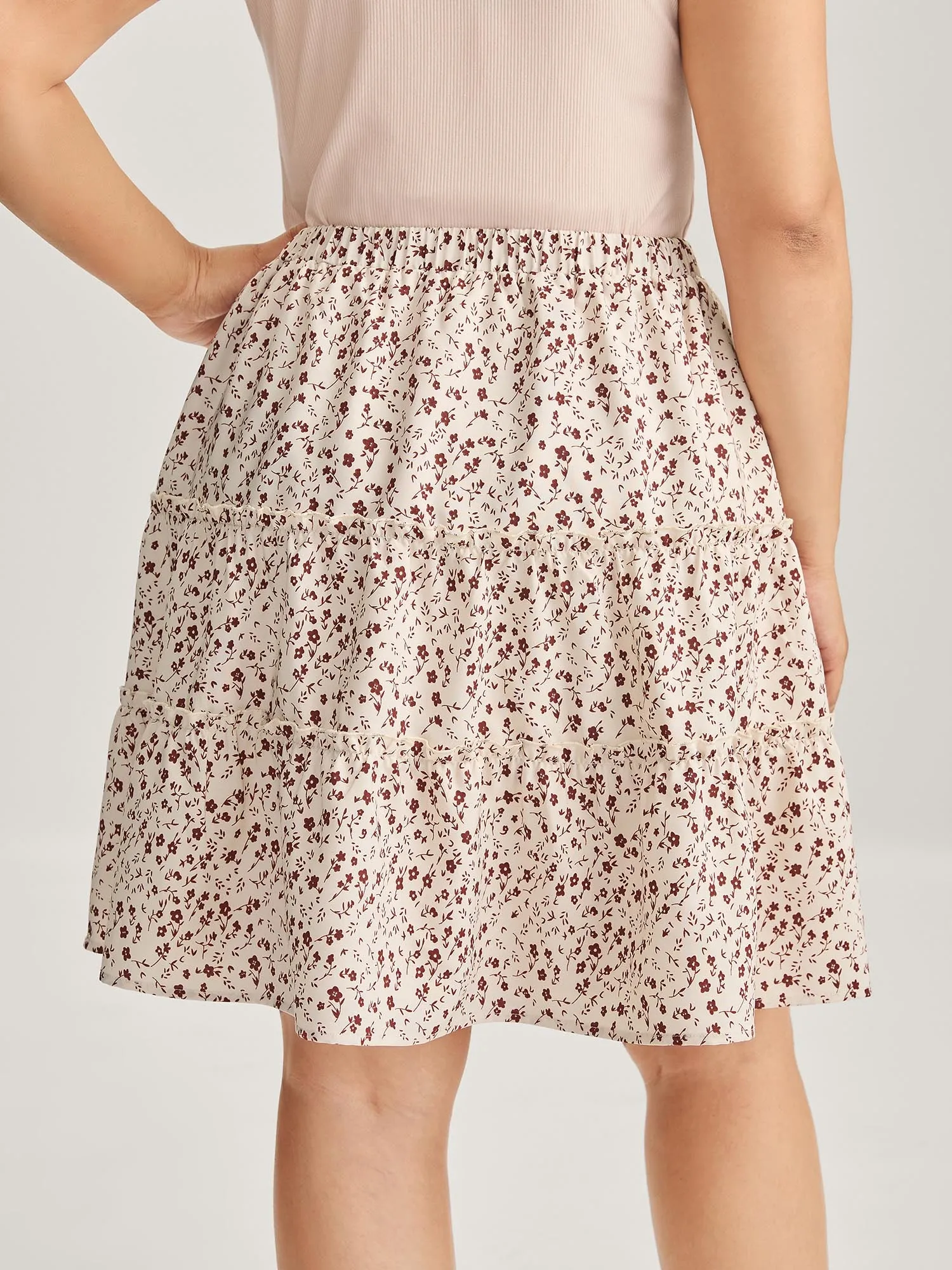Ditsy Floral Print Ruffled Midi Skirt sold by Bloomchic product image thumbnail 5