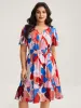 Color Block Stretchy Notched Midi Dress sold by Bloomchic