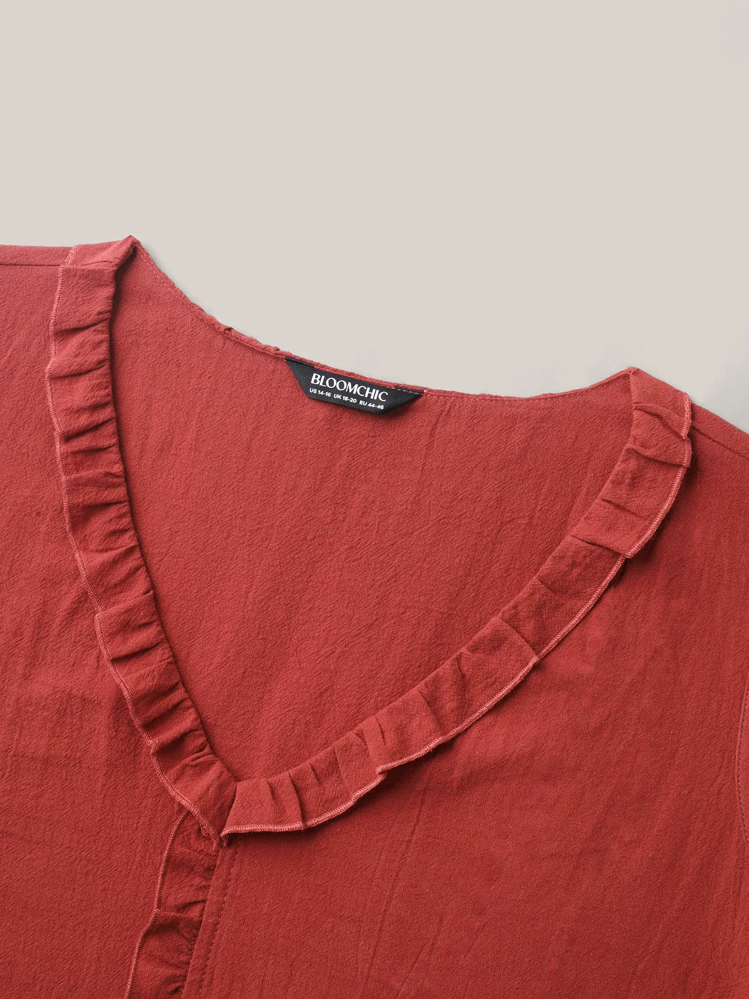 Cotton Ruffled Edges V-Neck Tank Top sold by Bloomchic product image thumbnail 5