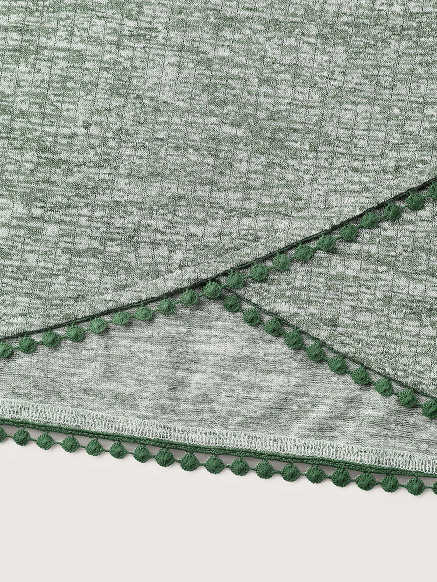 Heather Lace Overlap Hem Solid T-Shirt sold by Bloomchic product image thumbnail 5