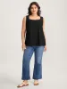 Jacquard Eyelet Trim Backless Tank Top sold by Bloomchic