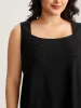 Jacquard Eyelet Trim Backless Tank Top sold by Bloomchic