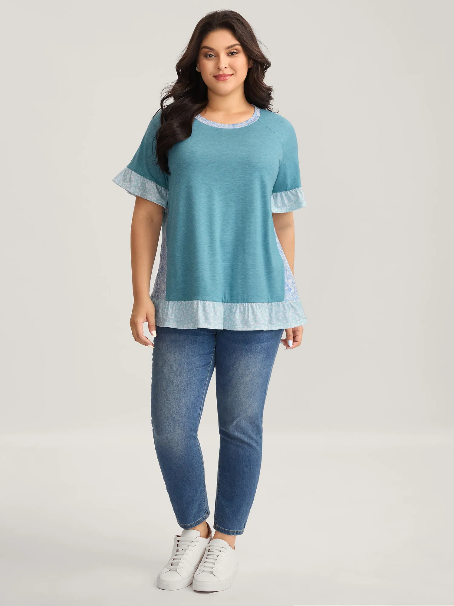 Leopard Print Color Contrast T-Shirt sold by Bloomchic product image thumbnail 3