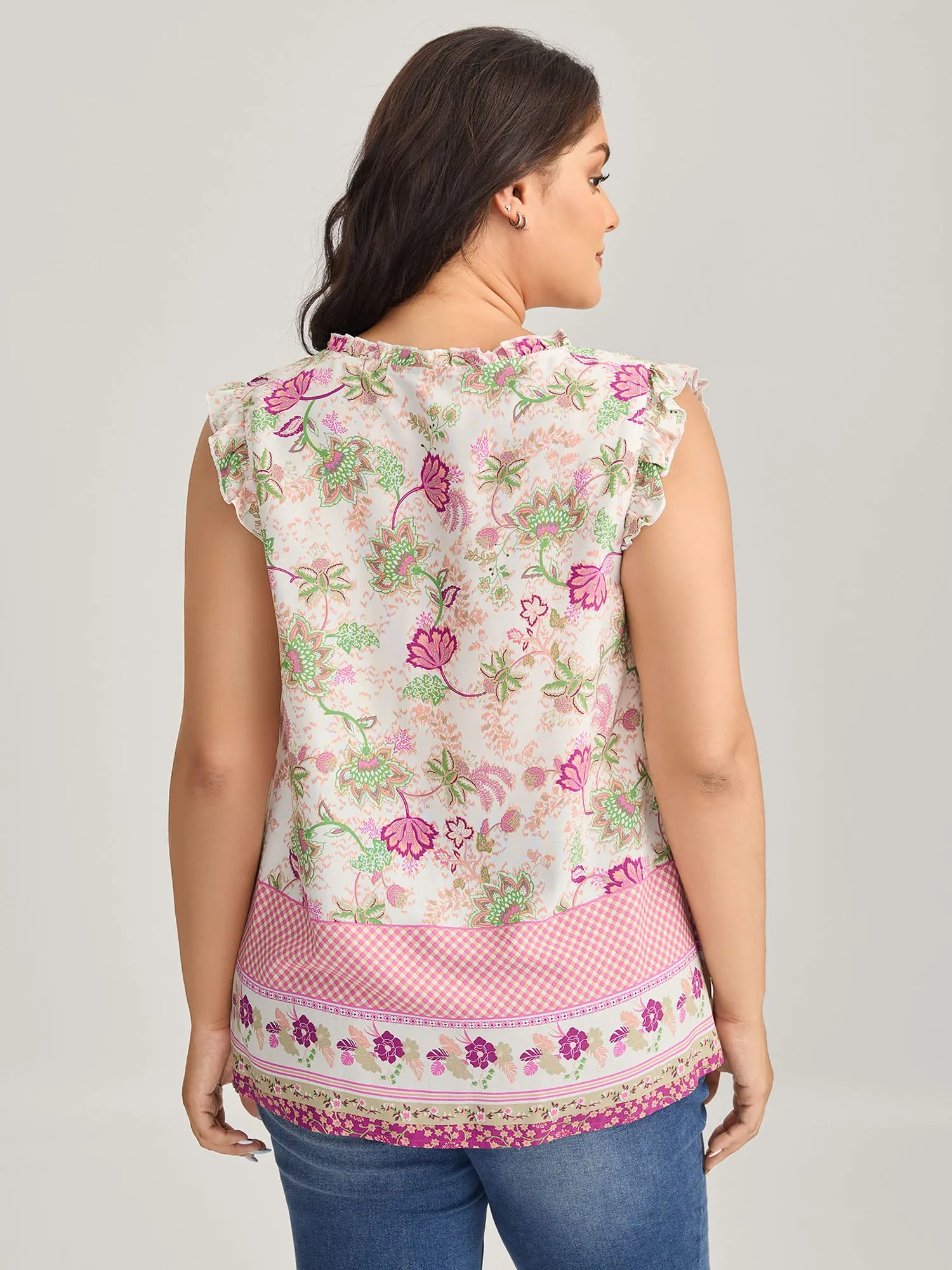 Dreamy Floral Neck Tie Tank Top sold by Bloomchic product image thumbnail 4