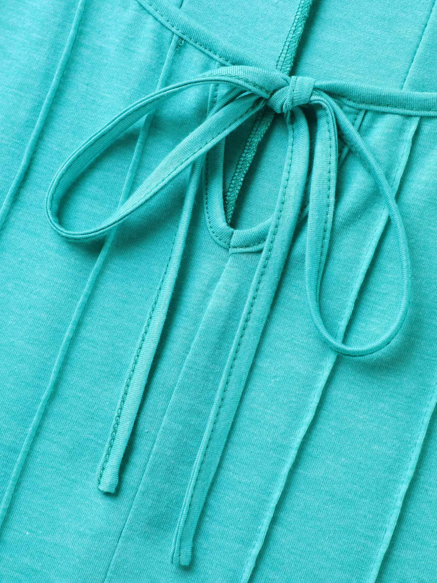 Pleated Neck-Tie Solid T-Shirt sold by Bloomchic product image thumbnail 5